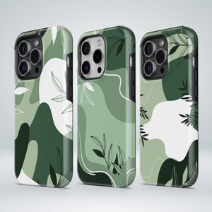 Sage Green Phone Case Abstract Nature TOUGH Cover fit for iPhone 16 Pro Max, 15 Plus, 14, 13, 12, XS & Samsung S25, S24, A55, Pixel 9, 8A, 7