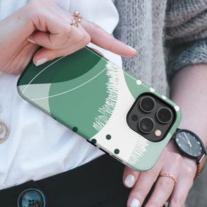Mint Green Phone Case Modern Abstract TOUGH Cover fit for iPhone 16 Pro Max, 15 Plus, 14, 13, 12, XS & Samsung S25, S24, A55, Pixel 9, 8A, 7