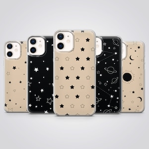 Stars Phone Case Space Celestial Pattern Cover fit for iPhone 16 Pro Max, 15 Plus, 14, 13, 12, XS & Samsung S25, S24, A56, Pixel 9, 8A, 7, 6
