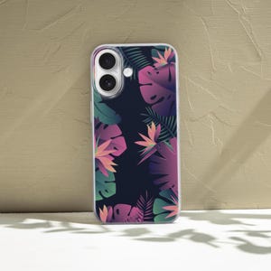 Tropical Leaves Phone Case Botanical Cover fit for iPhone 16 Pro Max, 15 Plus, 14, 13, 12, 11, XS & Samsung S25, S24, A56, Pixel 9, 8A, 7, 6