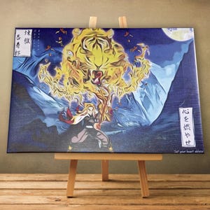 Demon Slayer Art Print Demon Slayer Canvas Demon Slayer Poster Rengoku Poster Demon Slayer Wall Art Demon Slayer Gifts Anime Gifts Anime Art