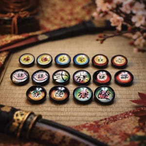 Demon Slayer Earrings Upper Moon Cosplay Hanafuda Earrings Anime Gift for Friend Kokushibo Akaza Gyokko Hantengu Gyutaro Daki Douma Nakime