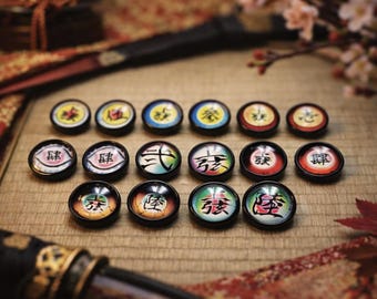 Pendientes Demon Slayer Upper Moon Cosplay Hanafuda Pendientes Anime Regalo para amigo Kokushibo Akaza Gyokko Hantengu Gyutaro Daki Douma Nakime