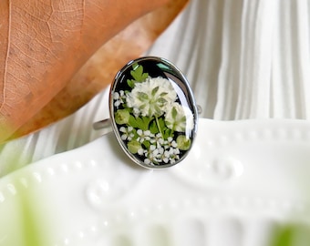 Echte Schleierkraut Blumen Ringe Einstellbar: Handgemachte Schmuck Geschenke für Sie