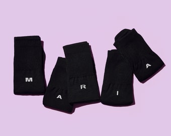 5 pares de calcetines de bambú con letras, calcetines transpirables para hombres/mujeres, calcetines de bambú orgánico, caja de regalo de calcetines de vestir para hombre, calcetines transpirables para correr