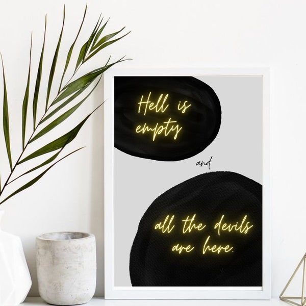 DIGITAL POSTER | Shatter me quote | William Shakespeare quote | Wall art