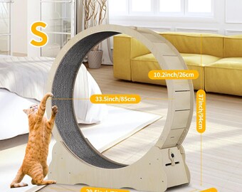 Cat Treadmill, Cat Exercise Wheel for Indoor Cat, Cat Running Wheel with Carpeted Runway, Fitness Weight Loss Device, Cat Sport Toy