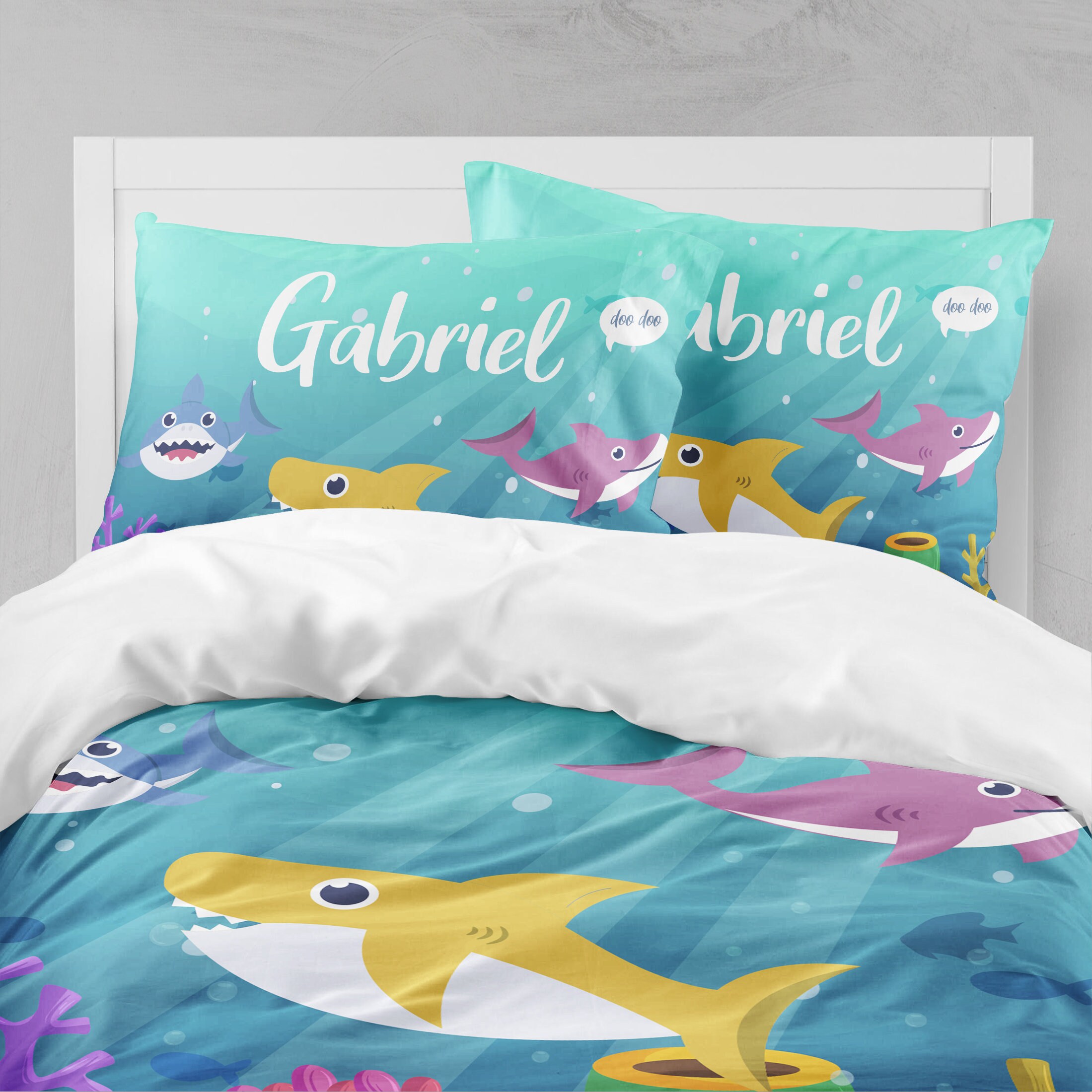 Baby Shark Bedding Ocean Theme Bedding Underwater Bedding Etsy