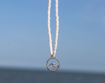 Collezione Wave: cavigliera tutta bianca - Ispirata al surf - Stile per gli amanti della spiaggia