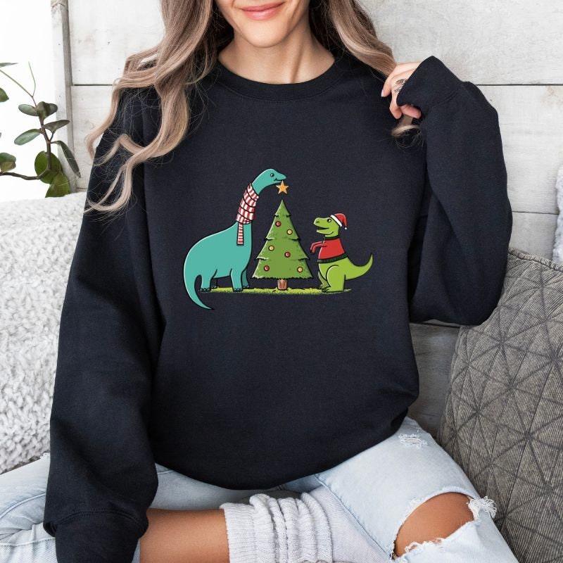 Ladies dinosaur christmas jumper top