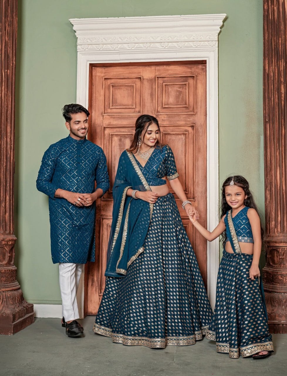 A beautiful family! Aren't they? P.S This Birthday was special to us since  they are friends! #Ti… | Evening dresses for weddings, Kids gown, Bridal  blouse designs