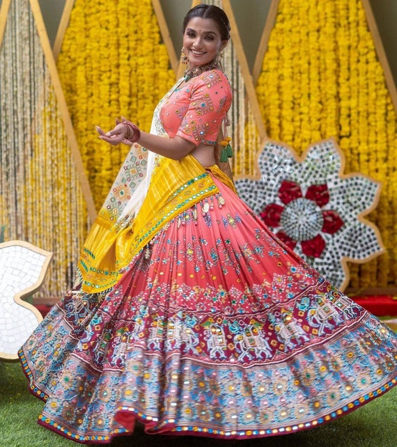 Navratri Special Lehenga Choli for Women Indian Festival Wear Lengha Choli  Gujarati Chaniya Choli Garba Night Multi Color Work Ghagra Choli -   Canada
