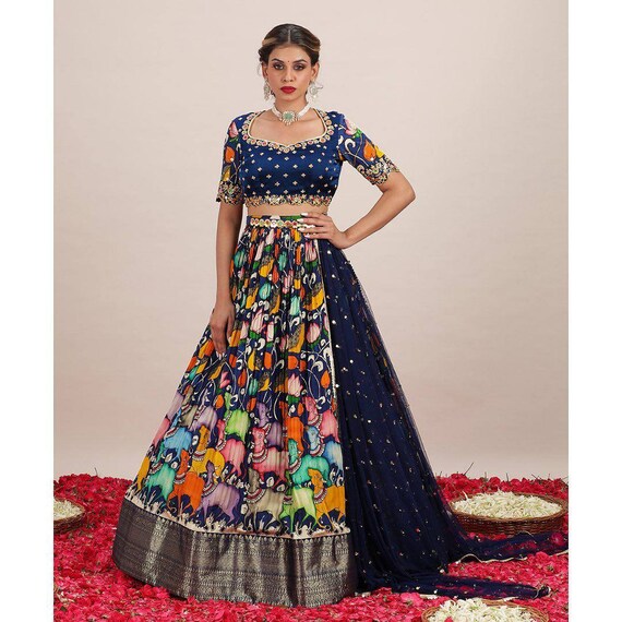 Kalamkari top chaniya choli