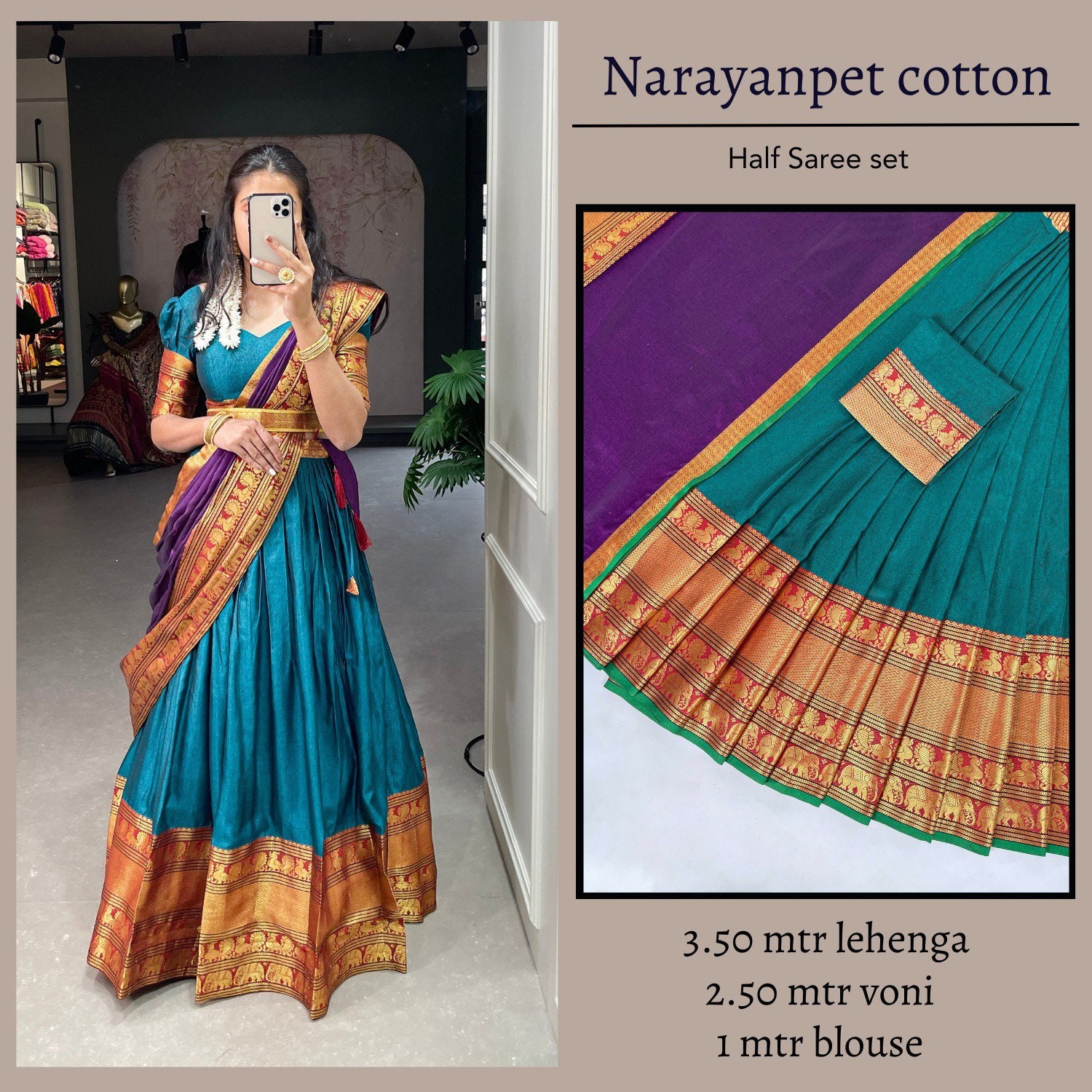 Half saree hotsell with belt