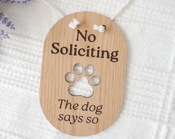 No Soliciting Sign for Front Door, Do Not Knock Baby Sleeping Sign, Dog Warning Door Sign, Modern Outdoor Entryway Decor, Funny door sign