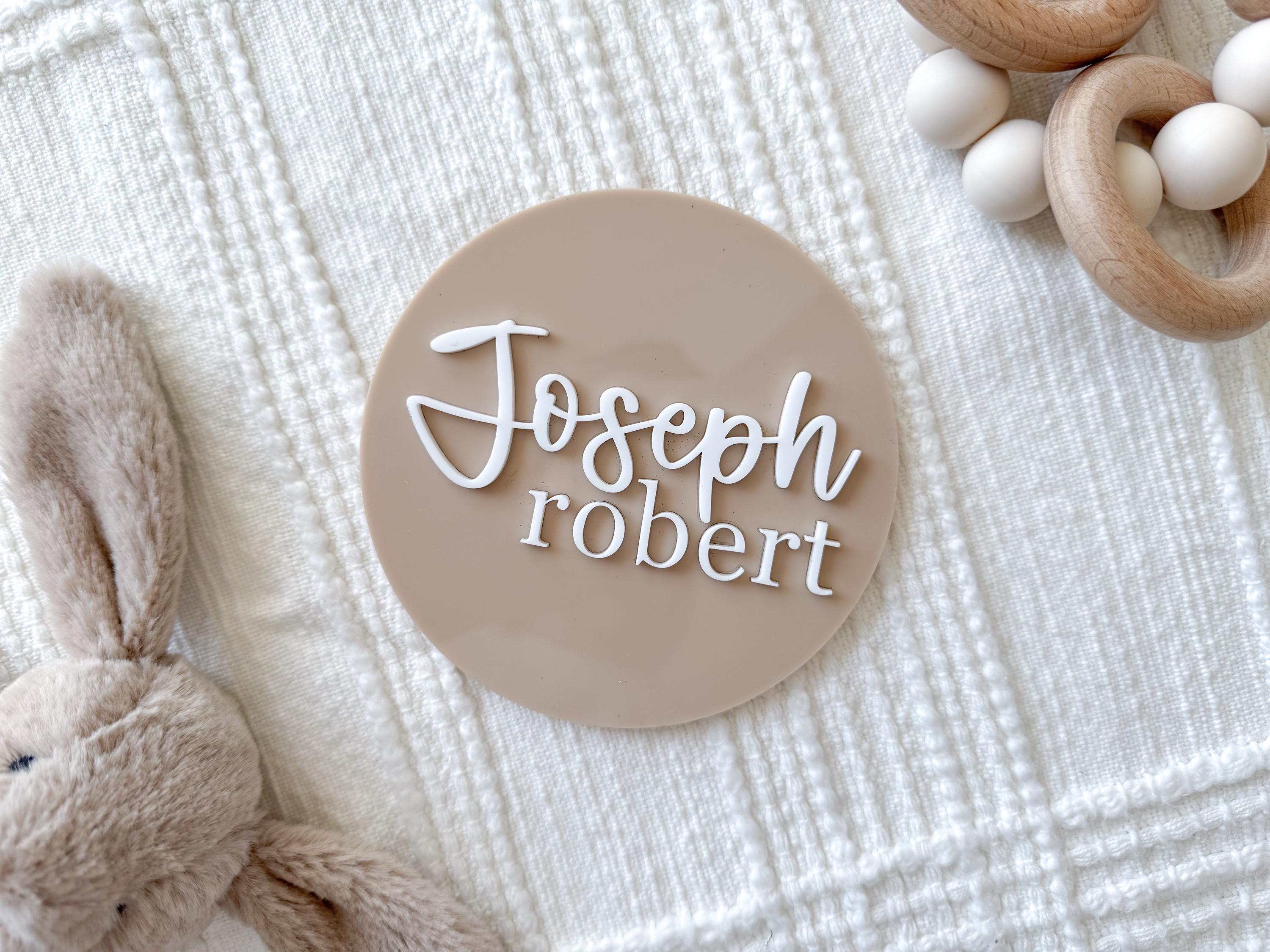 Colored Acrylic Baby Name Sign, 3D Baby Name Sign, Birth Announcement Sign, Newborn Name Sign, Hospital Name Sign, Baby Photo Prop, Nursery