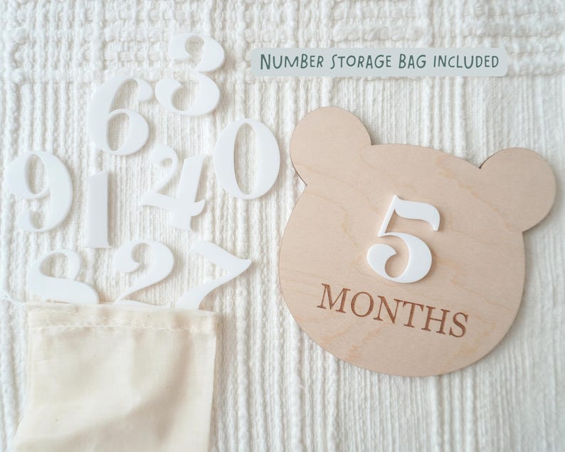 Teddy Bear Monthly Milestone Set, Baby Photo Prop, Vintage Nursery ...