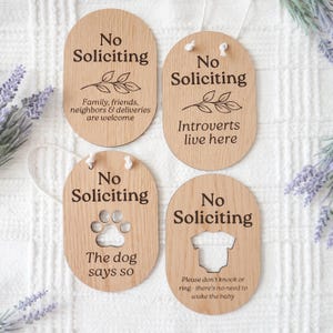 No Soliciting Sign for Front Door, Do Not Knock Baby Sleeping Sign, Dog Warning Door Sign, Modern Outdoor Entryway Decor, Funny door sign
