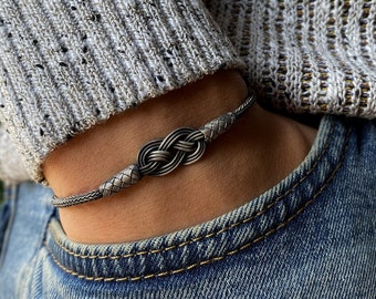 999 Silver Knitted Bracelet, Hand Braided Bracelet, Vikings Bracelet, Celtic Bracelet, Woven Bracelet, Gift For Father