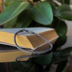 999 Silver Chain Bracelet, Minimalist Braided Woven Design, Elegant Men’s Jewelry, Gift for Boyfriend Oxidized Silver