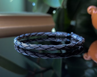 999 Silver Braided Bracelet, Woven Foxtail Chain, Men's Minimalist Jewelry, Chain Bracelet, Gift for Him