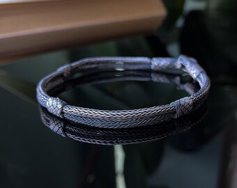 999 Silver Man Bracelet, Silver Vikings Bracelet, Braided Bracelet, Woven Bracelet, Celtic Bracelet, Bracelet For Men, Gift For Him