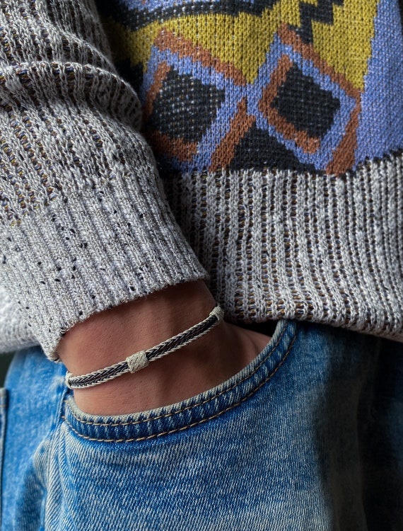 999 Silver Celtic Woven Bracelet: Handmade Kazaziye Knit