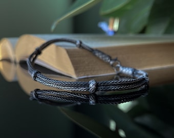 Hand Braided 999 Silver Bracelet for Men, Viking Style Woven Bracelet, Oxidized Silver Jewelry, Celtic Design, Gift for Father