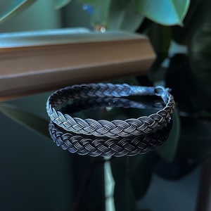 999 Silver Bracelet, Silver and Hand-Knitted, Oxidized Silver Bracelet, Celtic Bracelet, Woven Bracelet