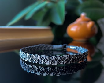 Hand Braided 999 Silver Bracelet for Men, Woven Chain Bracelet, Minimalist Men's Jewelry, Gift for Father