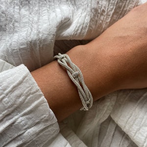 Handmade 999 Silver Bracelet, Hand Braided Bracelet, Men's Silver Jewelry, Minimalist Chain Bracelet, Boyfriend Gift image 6