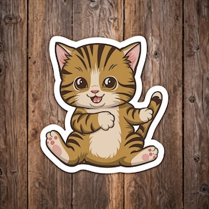 Cartoon Kitten Digital Sticker | Cute Printable Cat Art for Planners & Scrapbooks
