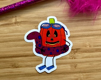 Summerween Pumpkin Sticker | Spooky Halloween Vibes