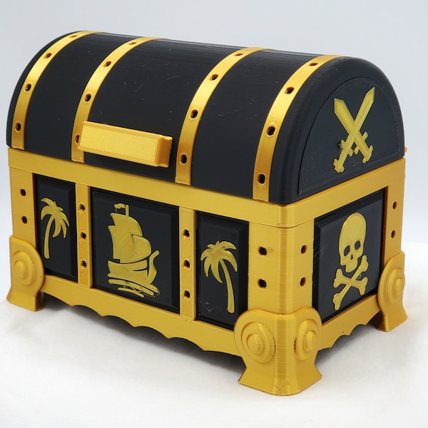 Gold & black treasure chest box