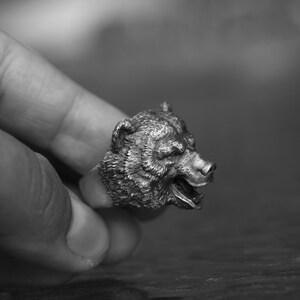Norse Bear Ring, Nordic Bear Ring, Antique Signet Ring, Sterling Silver Ring, Norse Jewelry, Gothic Animal Ring, Ring for Men - Women
