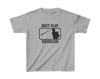 Bat Flip Season Kids Baseball Shirt