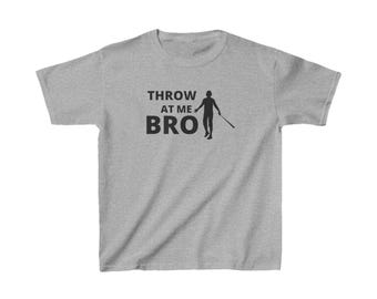 Throw at me Bro Kids Baseball Shirt
