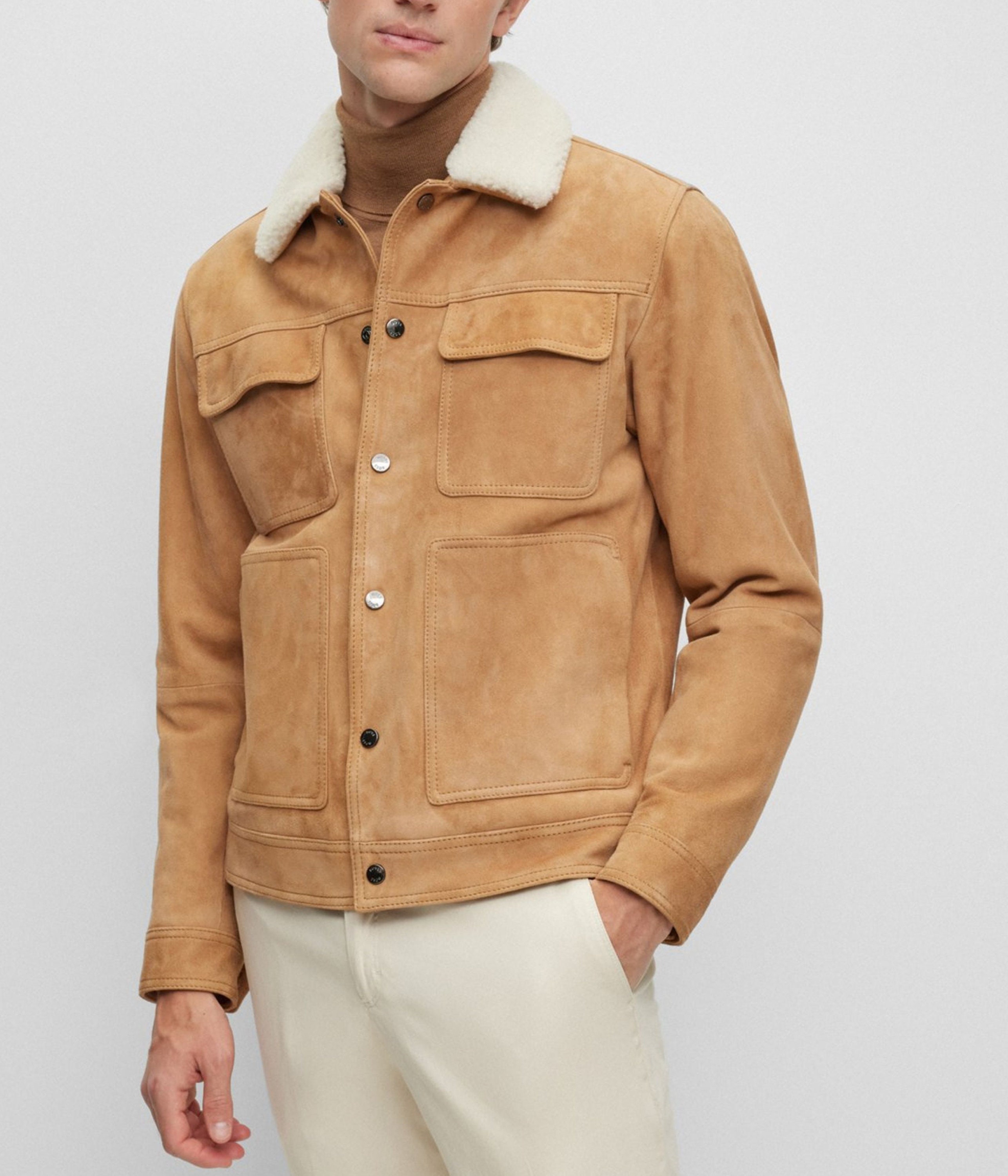 Men's Goat Suede Shirt Jacket: Classic Leather With Pockets - Etsy