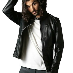 Mens Leather Jacket Premium Lambskin, Classic Biker Style, Perfect for Everyday Wear, Ideal Gift for Him