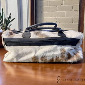 Cowhide Duffle Bag: Hair-On Leather Travel Weekender
