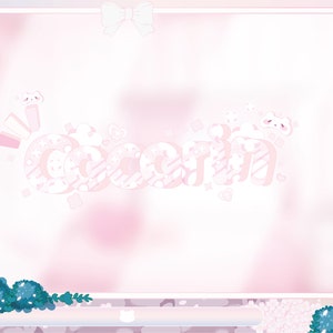 cute kawaii gaming overlay static ( for vtubers / stream ) twitch