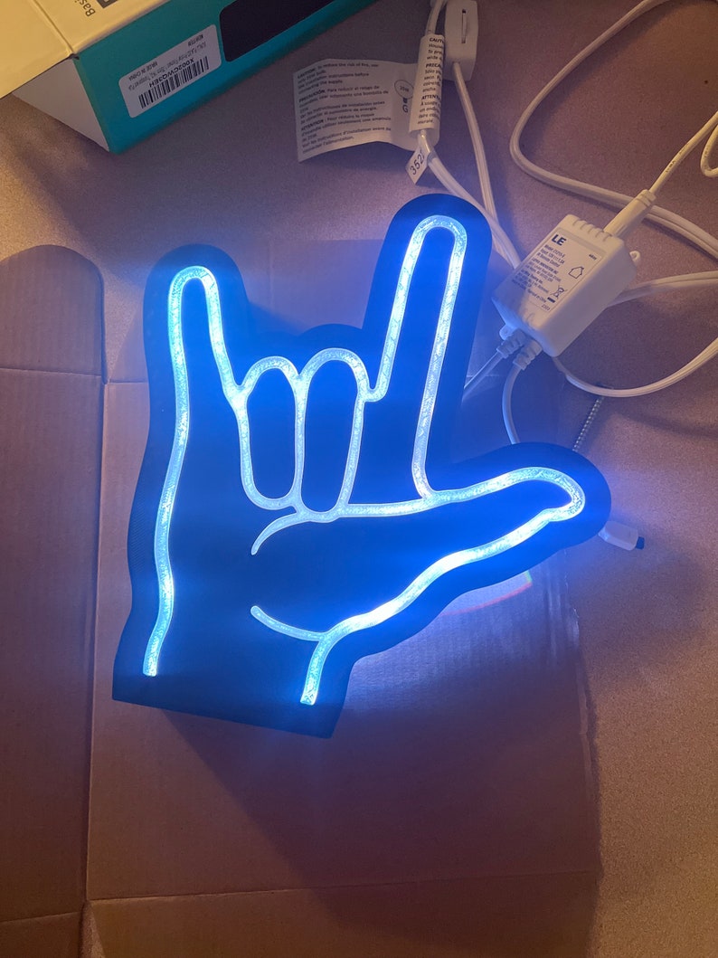 Custom “I Love You” Sign Language LED Light - Etsy