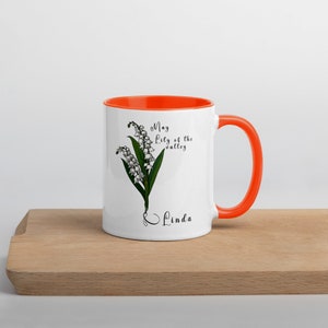 Personalized Birth Flower Coffee Mug With Name, month and month flower