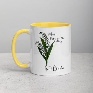 Personalized Birth Flower Coffee Mug With Name, month and month flower zdjęcie 8