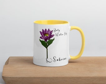 Personalized Birth Flower Coffee Mug With Name, month and month flower