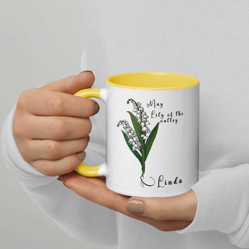 Personalized Birth Flower Coffee Mug With Name, month and month flower image 7