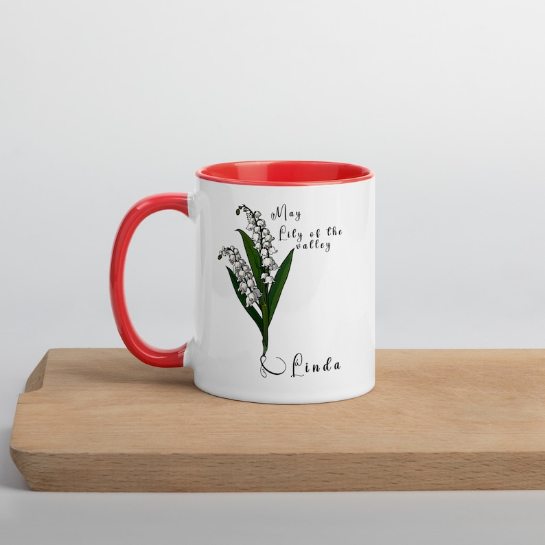 Personalized Birth Flower Coffee Mug With Name, month and month flower