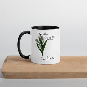 Personalized Birth Flower Coffee Mug With Name, month and month flower