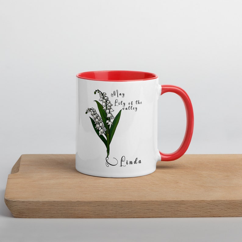 Personalized Birth Flower Coffee Mug With Name, month and month flower