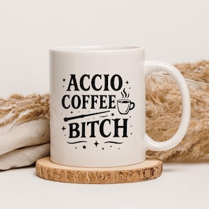 Accio Coffee Bitch Mug – Funny Wizard Coffee Cup | Magical Gift for Coffee Lovers, Sassy Morning Mug, Witchy Humour Gift